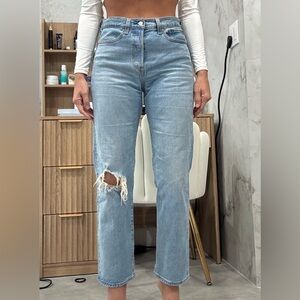 Levi's Wedgie Straight Ankle Length Light Blue Straight Leg Jeans